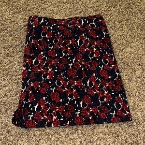 Floral Red and Black Women's Skirt
